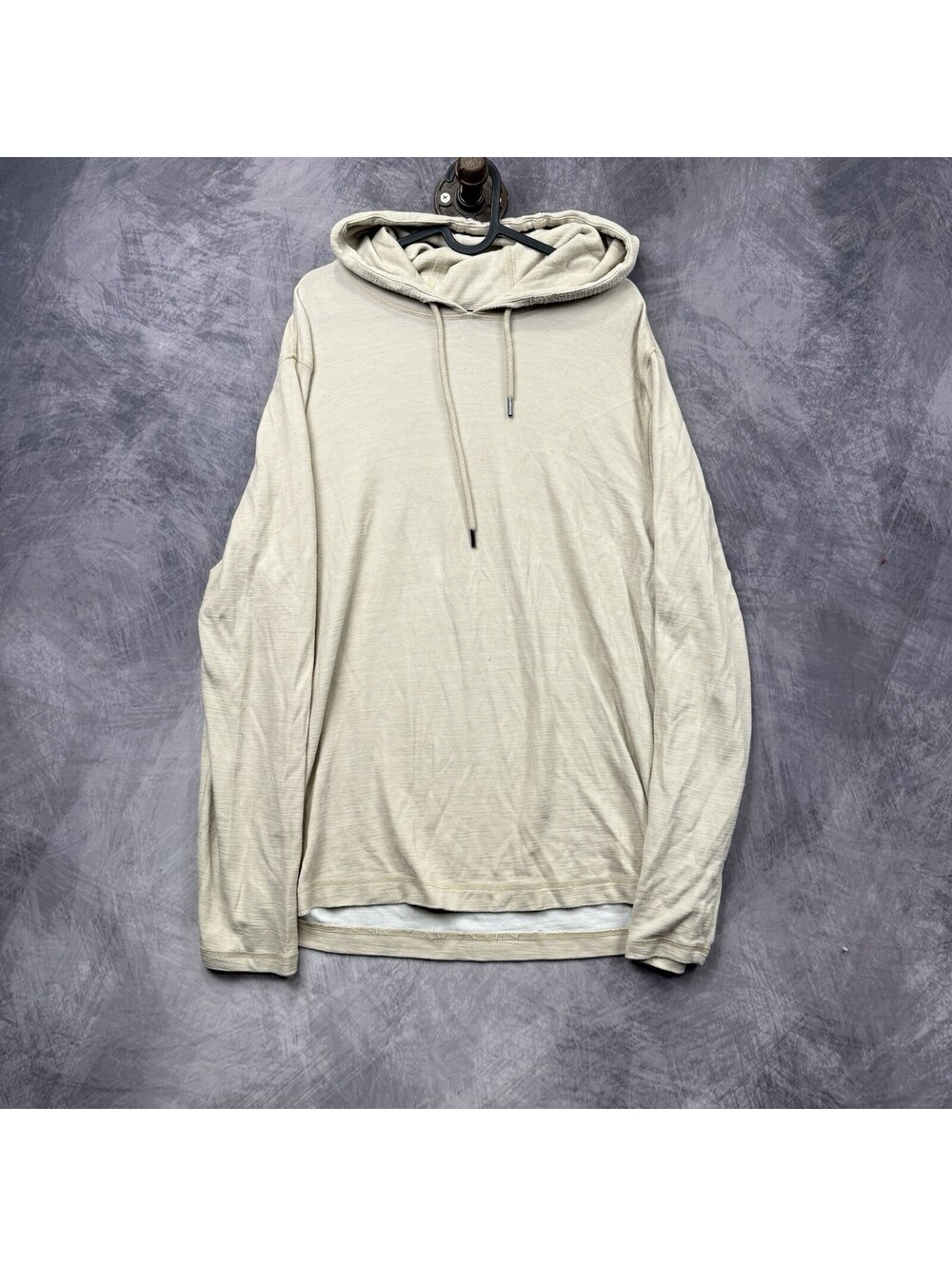 Robert Barakett Men’s L Cream Overlook Pullover Hoodie Drawstring
